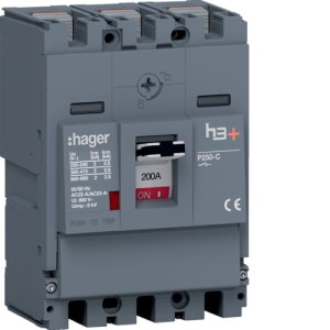 MCCB Rozłącznik mocy h3+ P250 3P 200A Hager HCT200AR