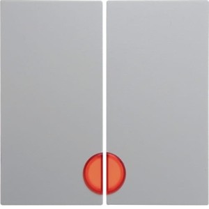 B.Kwadrat Klawisze z czerwoną soczewką do łączników 2-klawiszowych biały Berker 5316278999