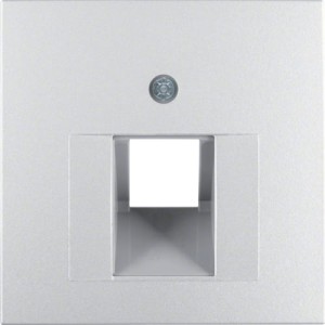 B.Kwadrat/B.7 Płytka czołowa do gniazda przyłączeniowego UAE 1-krotnego komputerowego/telefonicznego, aluminium Berker 14071404