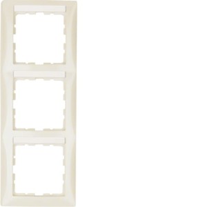 B.Kwadrat Ramka 3-krotna pionowa z polem opisowym, kremowy, połysk Berker 10138912