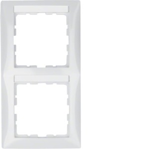 B.Kwadrat Ramka 2-krotna pionowa z polem opisowym, biały, połysk Berker 10128919