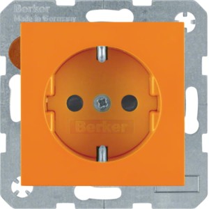 B.X/S.1 Gniazdo SCHUKO z uziemieniem zaciski śrubowe, pomarańczowy Berker 41438914