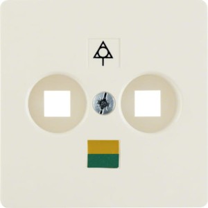 B.Kwadrat Płytka czołowa do gniazda wyrównania potencjału 2-krotne, krem, połysk Berker 140302