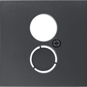 B.X Płytka czołowa do gniazda głośnikowego i przyłączy miniaturowych, antracyt Berker 11961606