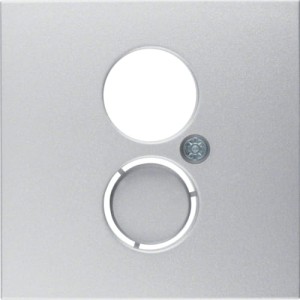 B.Kwadrat/B.7 Płytka czołowa do gniazda głośnikowego i przyłączy miniaturowych aluminium Berker 11961404