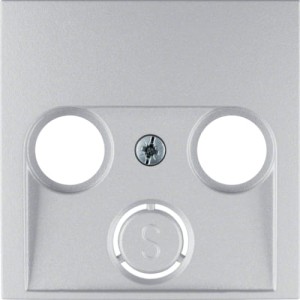 B.Kwadrat/B.7 Płytka czołowa do gniazda antenowego 2- i 3-wyjściowe aluminium Berker 12031404