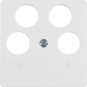 B.Kwadrat/K.1 Płytka czołowa do gniazda antenowego 4-wyjściowego, biały Berker 148409