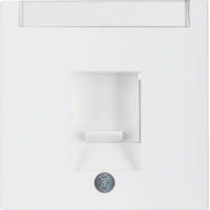 B.X/S.1 Płytka czołowa pojedyncza z zasuwkami chroniącymi przed kurzem, pole opisowe, biały Berker 11701909