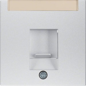 B.Kwadrat/B.7 Płytka czołowa pojedyncza z zasuwkami chroniącymi przed kurzem, polem opisowym, aluminium Berker 11701404