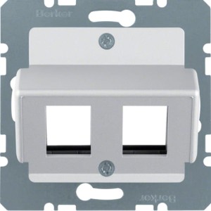 B.Kwadrat/B.7 Płytka czołowa do gniazda modularnego Krone, aluminium mat, lakierowany Berker 14641404