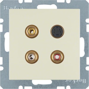 B.Kwadrat/S.1 Gniazdo 3xCinch / S-Video, krem Berker 3315328982