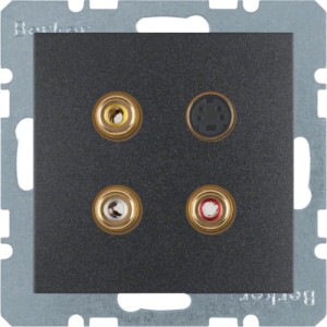 B.X Gniazdo 3xCinch / S-Video, antracyt Berker 3315321606