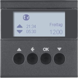 B.X/S.1 Żaluzjowy łącznik czasowy z wyświetlaczem sterujący żaluzjami, antracyt Berker 85741185