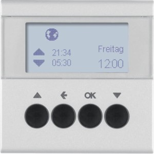 B.Kwadrat/B.7 Żaluzjowy łącznik czasowy z wyświetlaczem sterujący żaluzjami, aluminium Berker 85741183