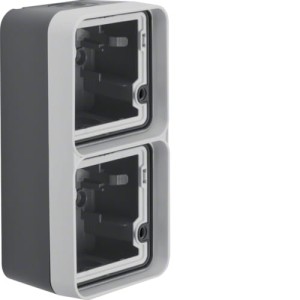 W.1 Adapter natynkowy 2-krotny pionowa 2 wejścia, IP55, szary Berker 6719333505