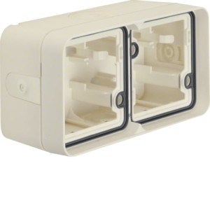 W.1 Adapter natynkowy 2-kr poziomy, 4 wejścia, IP55, biały Berker 6719323512