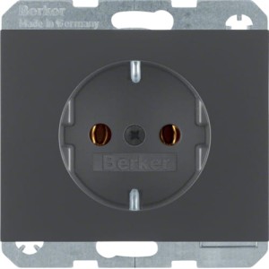 K.1 Gniazdo SCHUKO kompletne, antracyt mat, lakierowany Berker 47157006