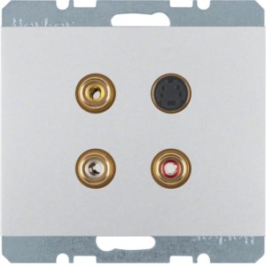 K.5 Gniazdo 3xCinch/S-Video aluminium Berker 3315327003