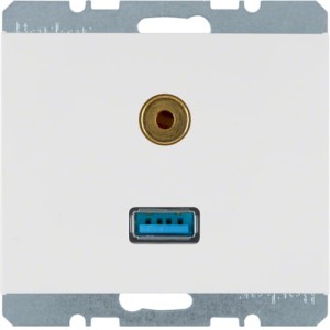 Gniazdo USB/2.5 mm audio biały Berker 3315397009