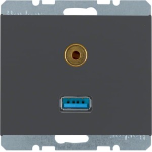 K.1 Gniazdo USB/3.5 mm audio antracyt mat, lakierowany Berker 3315397006