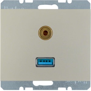 K.5 Gniazdo USB / 3,5 mm Audio, stal szlachetna, lakierowany Berker 3315397004