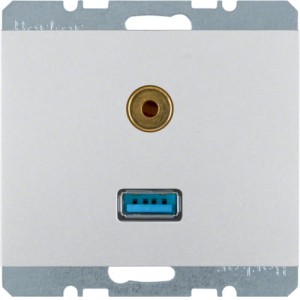 K.5 Gniazdo USB/3.5 mm audio aluminium Berker 3315397003