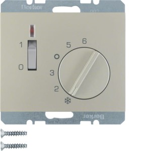 K.5 Regulator temperatury pomieszczenia 24 V z stykiem zwiernym, elementem centralnym, łącznikiem i diodą, stal szlachetna, lakierowany Berker 20317104