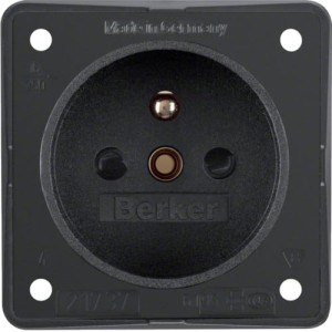 Integro Flow Gniazdo z uziemieniem z podwyższoną ochroną styków, antracyt Berker 961952505
