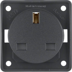 Integro Flow Gniazdo z uziemieniem "Standard brytyjski" z podwyższoną ochroną styków, antracyt Berker 962622505