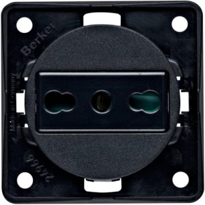 Integro Flow Gniazdo z uziemieniem "Włochy" czarny Berker 962512503