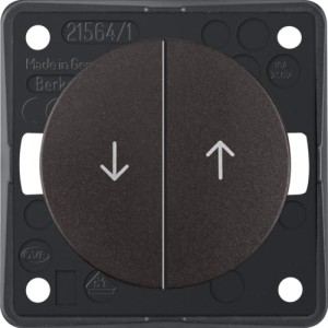 Integro Flow Łącznik żaluzjowy 2-krotny przyciskowy, z nadrukiem symbolu "Strzałka", brąz Berker 936532501