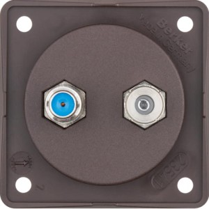 Integro Flow Gniazdo antenowe Radio/SAT z obudową nieekranowaną, brąz Berker 945602501