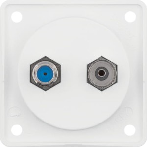 Integro Flow Gniazdo antenowe Radio/SAT z obudową nieekranowaną, biały Berker 945602502
