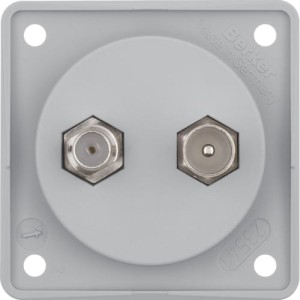 Integro Flow Gniazdo przyłaczeniowe - antenowe TV/SAT, mechanizm, szary Berker 845632506