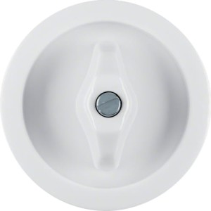 Serie 1930/Glas Płytka czołowa z pokrętłem do łącznika obrotowego, biały, połysk Berker 1647