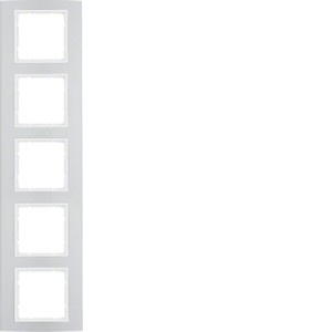 B.3 Ramka 5-krotna, aluminium/biały Berker 10153904