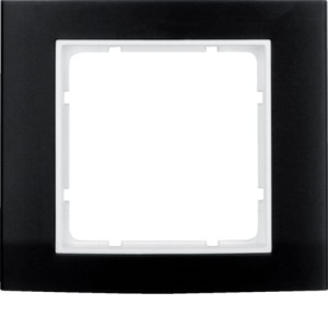 B.3 Ramka 1-krotna, aluminium, czarny/biały Berker 10113025
