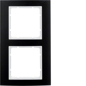 B.3 Ramka 2-krotna, aluminium, czarny/biały Berker 10123025