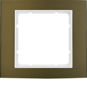 B.3 Ramka 1-krotna, aluminium, brązowy/biały Berker 10113021