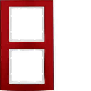 B.3 Ramka 2-krotna, aluminium, czerwony/biały Berker 10123022