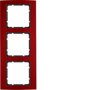 B.3 Ramka 3-krotna, aluminium, czerwony/antracyt Berker 10133012
