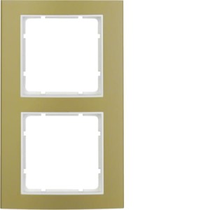 B.3 Ramka 2-krotna, aluminium, złoty/biały Berker 10123046
