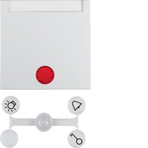B.x Klawisz z 5 dołączonymi soczewkami i polem opisowym do łączników 1-klawiszowych, biały Berker 16281909