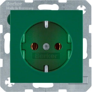 B.X/S.1 Gniazdo SCHUKO z uziemieniem samozaciski, zielony Berker 47438913