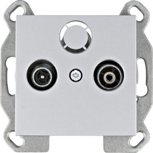 lumina Gniazdo RTV końcowe srebrny Hager WL3012