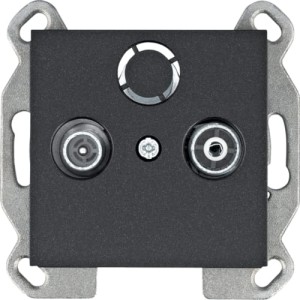 lumina Gniazdo RTV końcowe czarne Hager WL3013