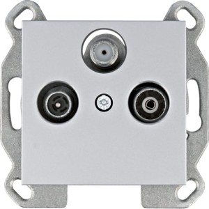 lumina Gniazdo RTV-SAT przelotowe srebrne Hager WL3122