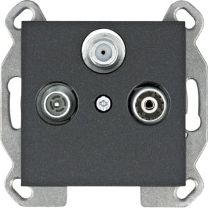 lumina Gniazdo RTV-SAT przelotowe czarne Hager WL3123