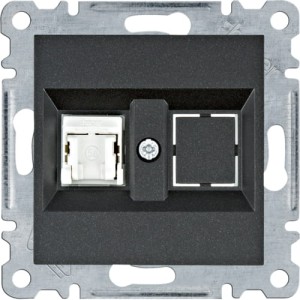 lumina Gniazdo komputerowe pojedyncze nieekranowane RJ45 kat.5e UTP czarne Hager WL2113