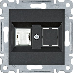 lumina Gniazdo komputerowe pojedyczne nieekranowane RJ45 kat.6 UTP czarne Hager WL2153
